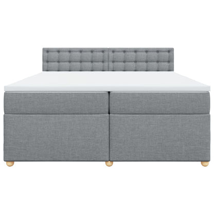 Boxspring met matras stof lichtgrijs 200x200 cm