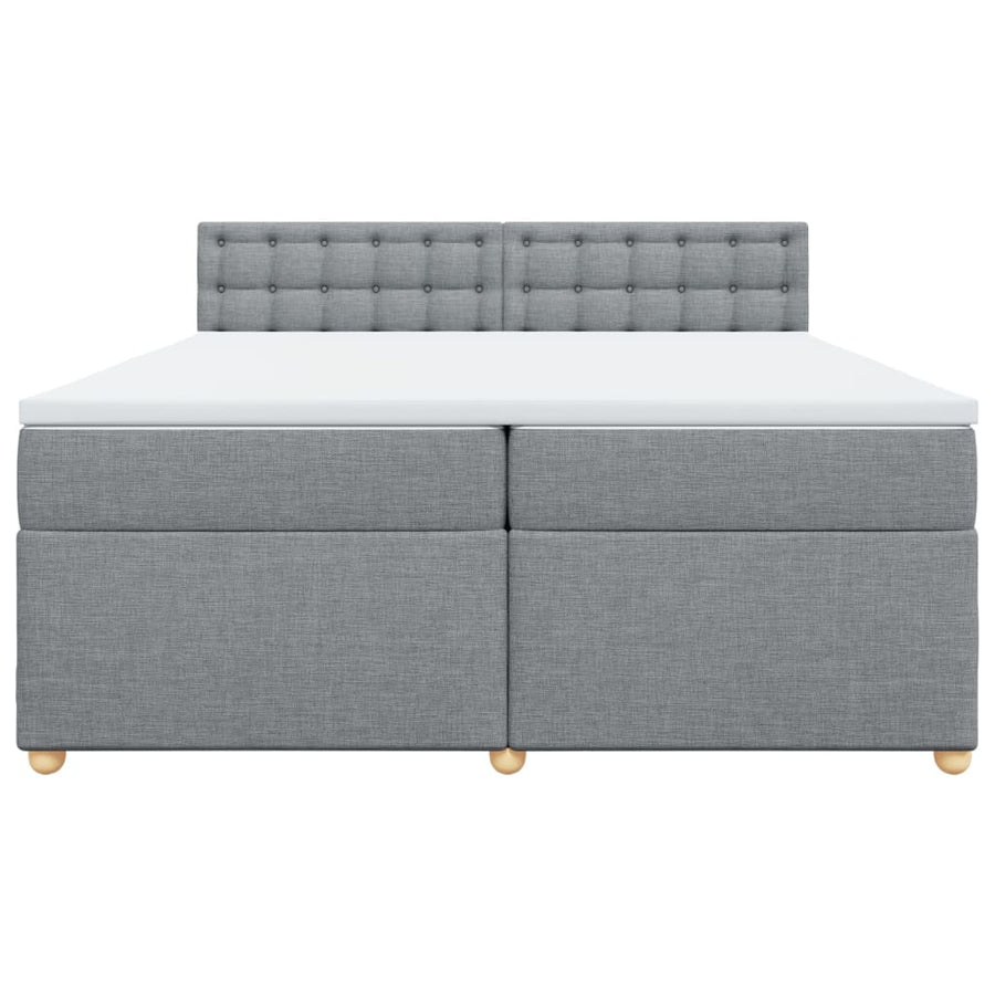 Boxspring met matras stof lichtgrijs 200x200 cm