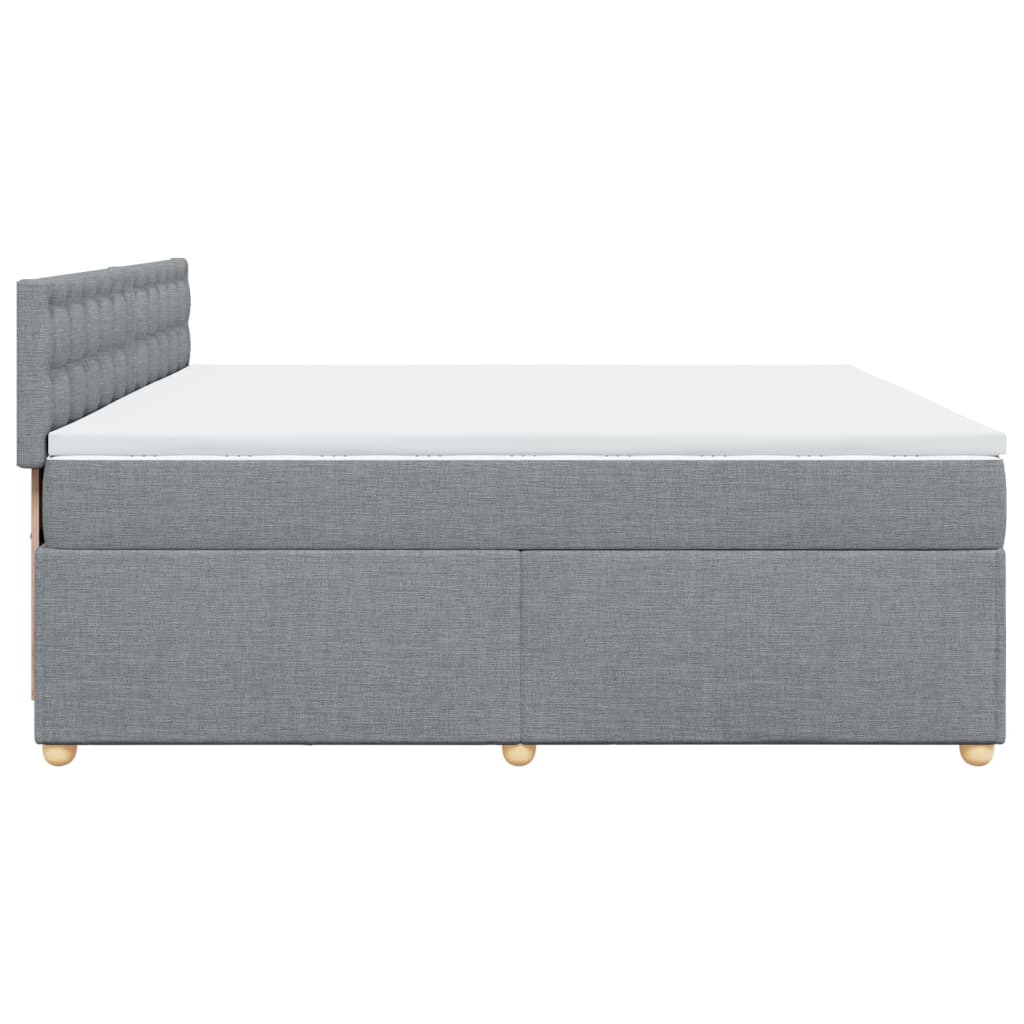 Boxspring met matras stof lichtgrijs 200x200 cm