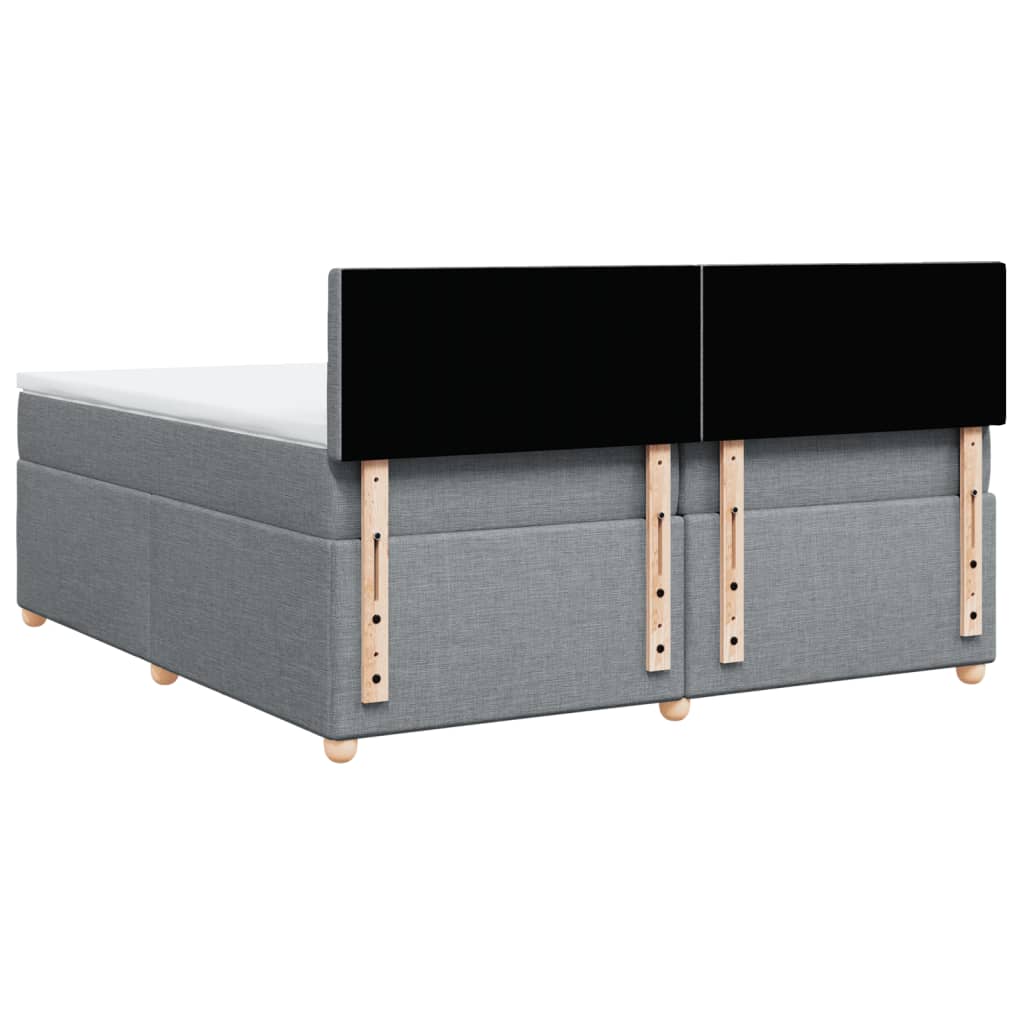 Boxspring met matras stof lichtgrijs 200x200 cm