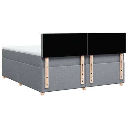 Boxspring met matras stof lichtgrijs 200x200 cm