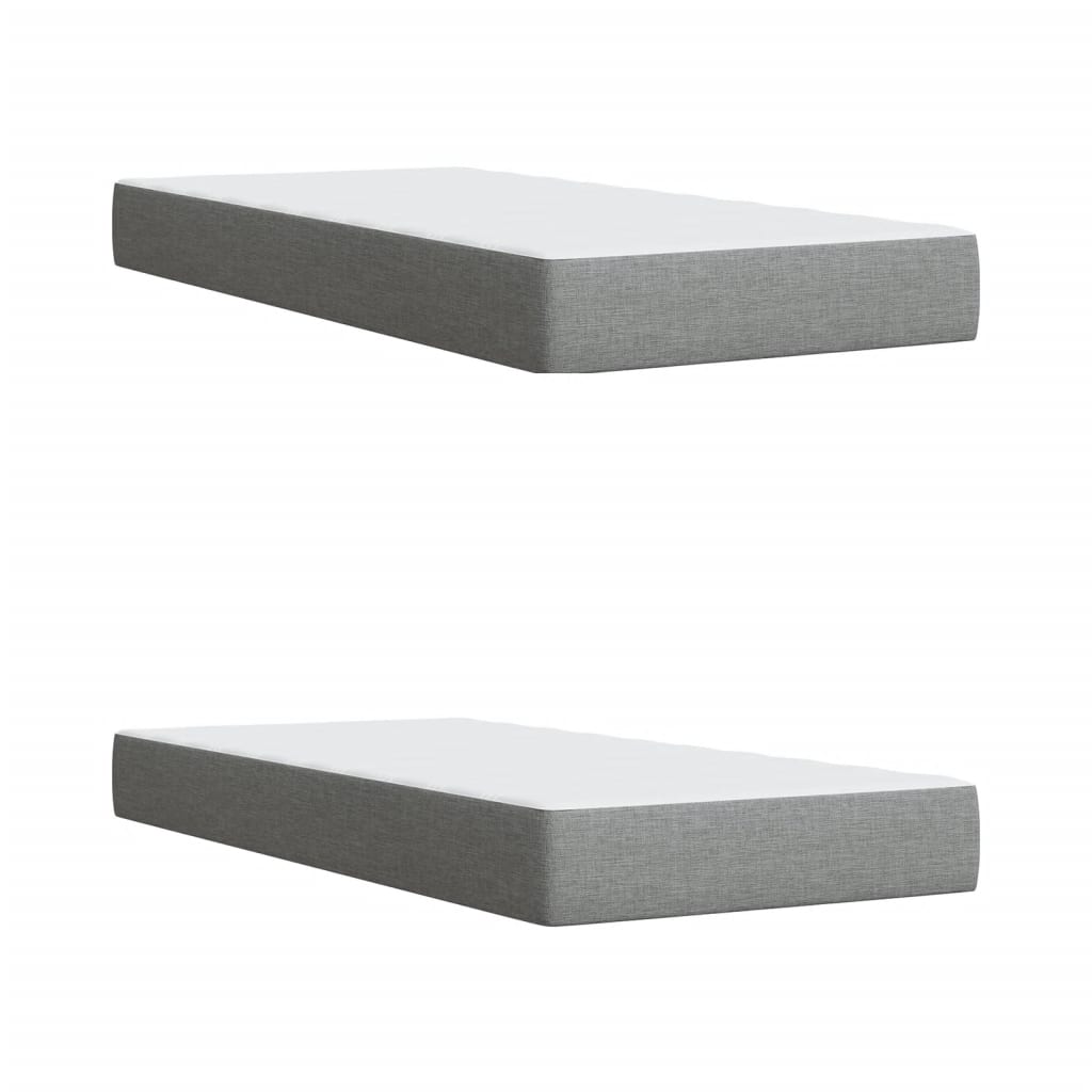 Boxspring met matras stof lichtgrijs 200x200 cm