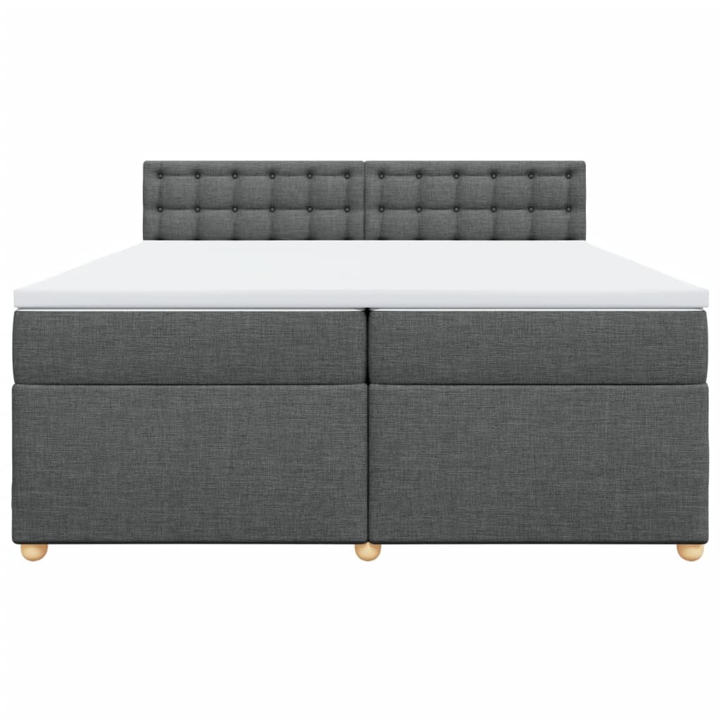 Boxspring met matras stof donkergrijs 200x200 cm