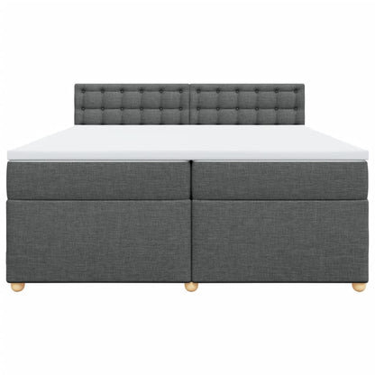 Boxspring met matras stof donkergrijs 200x200 cm