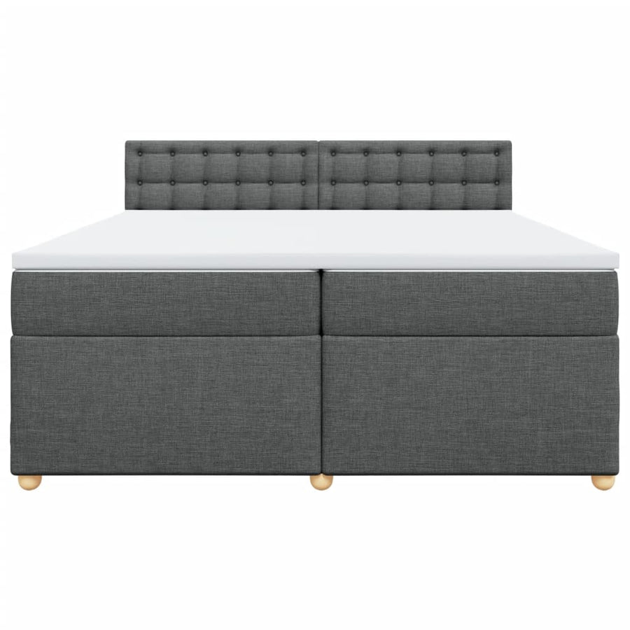Boxspring met matras stof donkergrijs 200x200 cm
