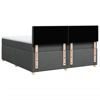 Boxspring met matras stof donkergrijs 200x200 cm