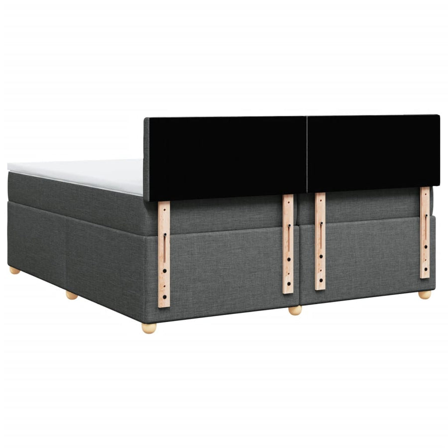 Boxspring met matras stof donkergrijs 200x200 cm