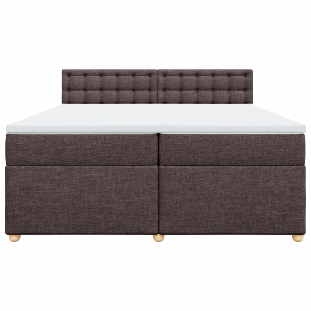 Boxspring met matras stof donkerbruin 200x200 cm
