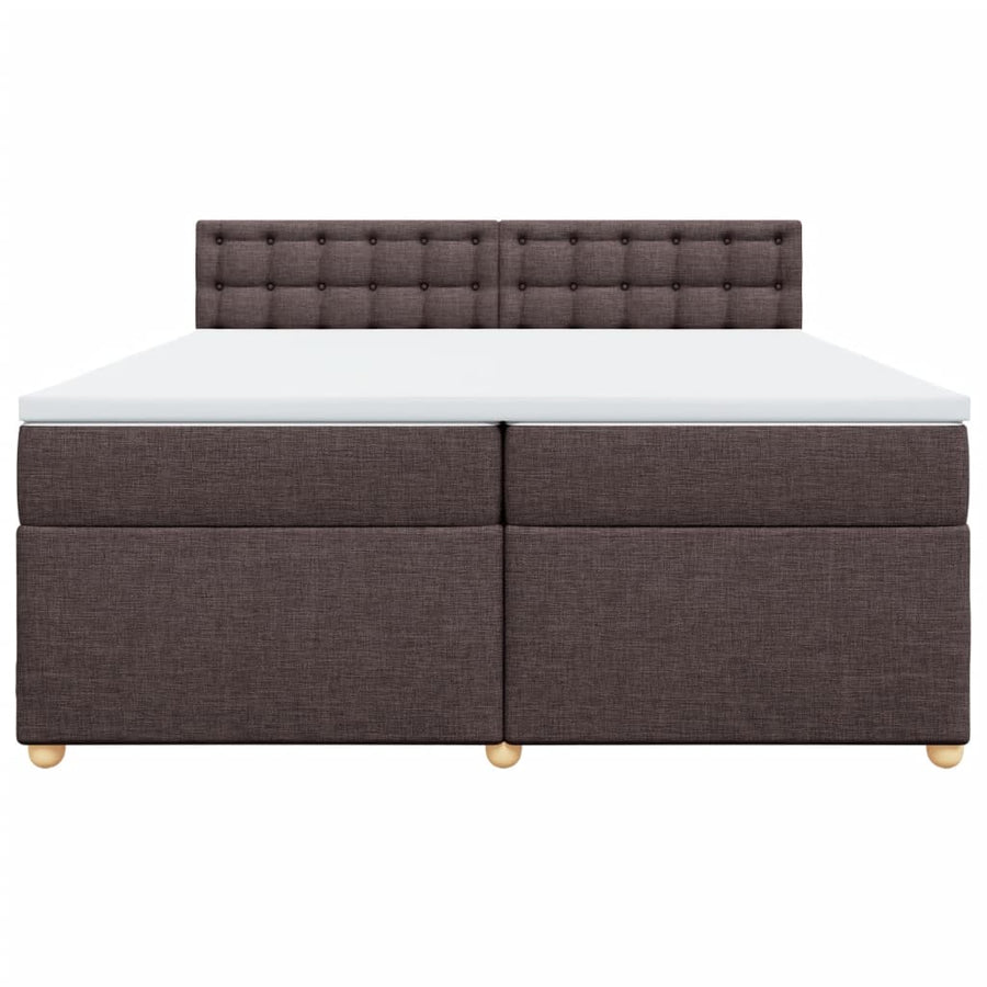 Boxspring met matras stof donkerbruin 200x200 cm