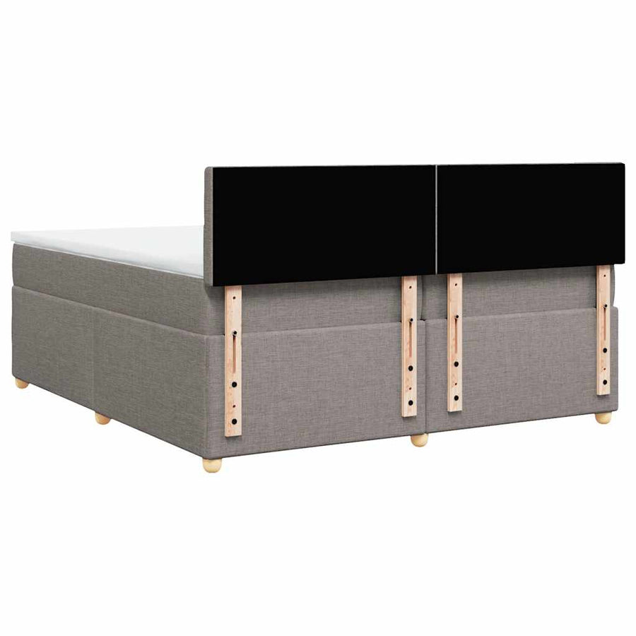 Boxspring met matras stof taupe 200x200 cm