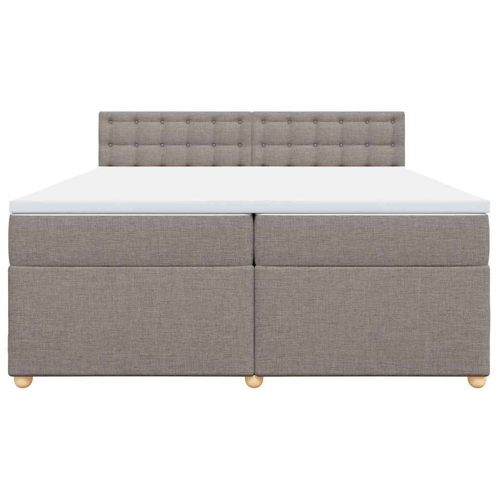 Boxspring met matras stof taupe 200x200 cm