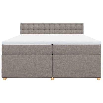 Boxspring met matras stof taupe 200x200 cm