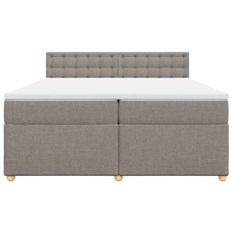 Boxspring met matras stof taupe 200x200 cm