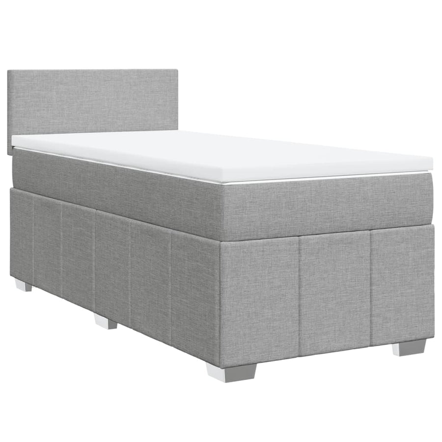 Boxspring met matras stof lichtgrijs 80x200 cm