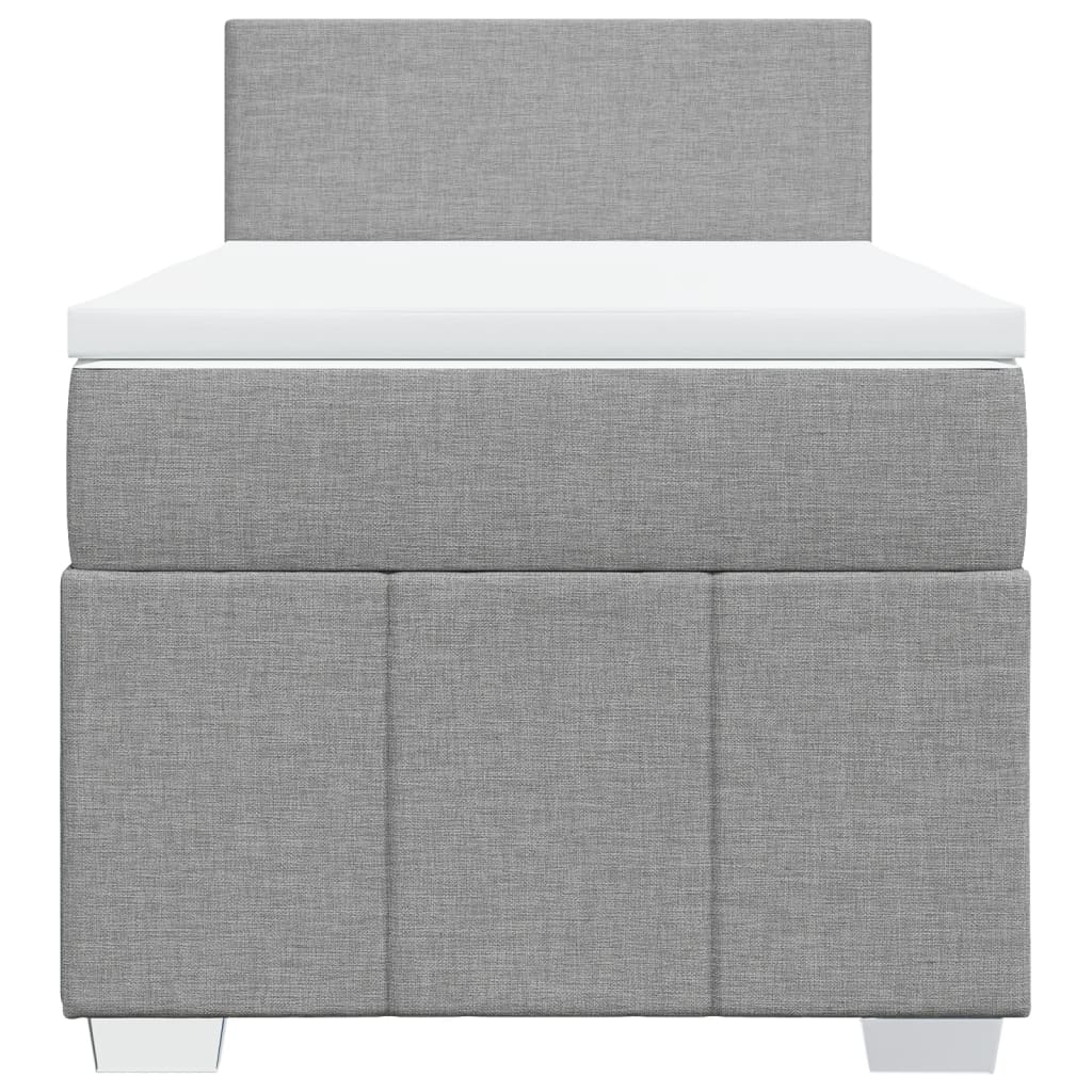 Boxspring met matras stof lichtgrijs 80x200 cm