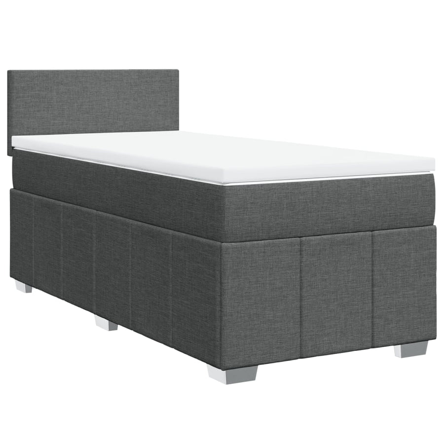 Boxspring met matras stof donkergrijs 80x200 cm