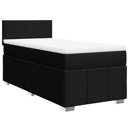 Boxspring met matras stof zwart 80x200 cm
