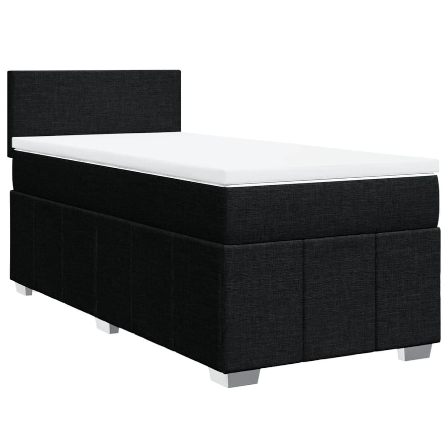 Boxspring met matras stof zwart 80x200 cm