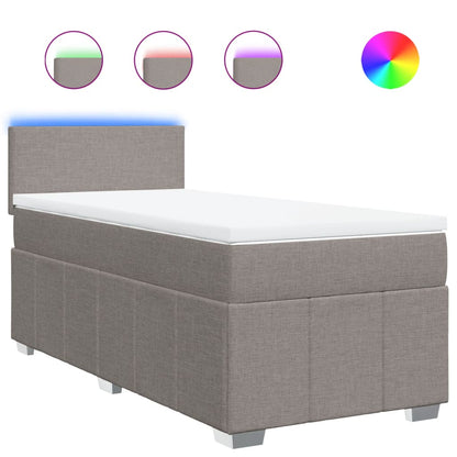 Boxspring met matras stof taupe 80x200 cm
