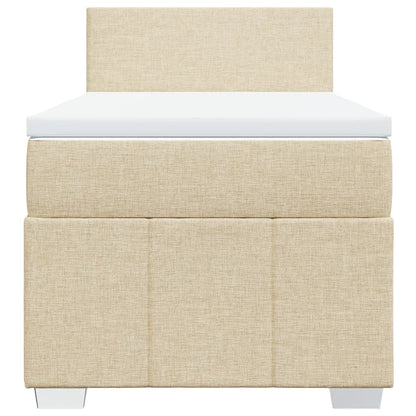 Boxspring met matras stof crèmekleurig 80x200 cm