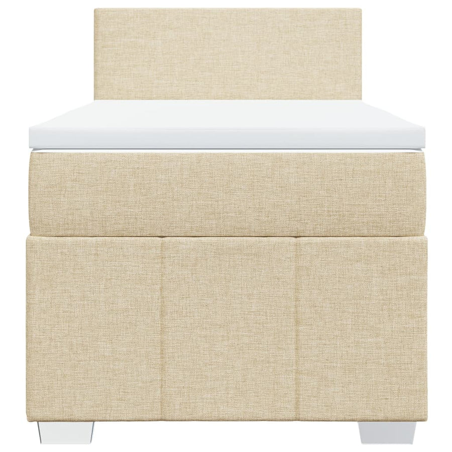 Boxspring met matras stof crèmekleurig 80x200 cm