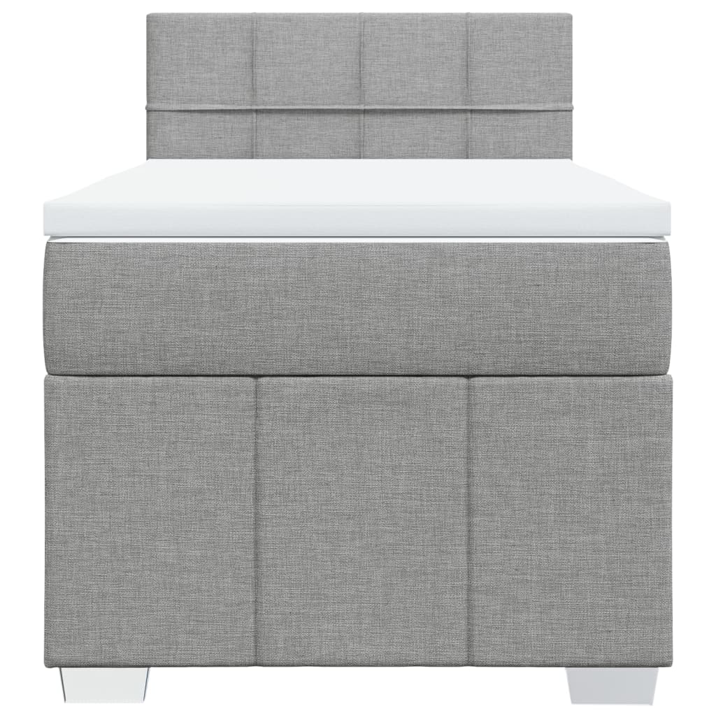 Boxspring met matras stof lichtgrijs 80x200 cm
