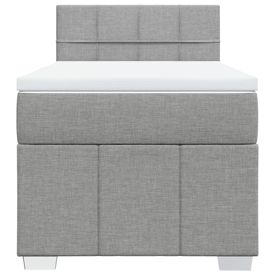 Boxspring met matras stof lichtgrijs 80x200 cm