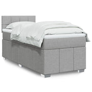 Box spring with mattress fabric light gray 80x200 cm