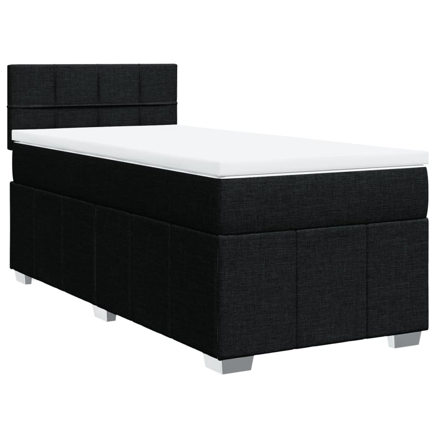 Boxspring met matras stof zwart 80x200 cm