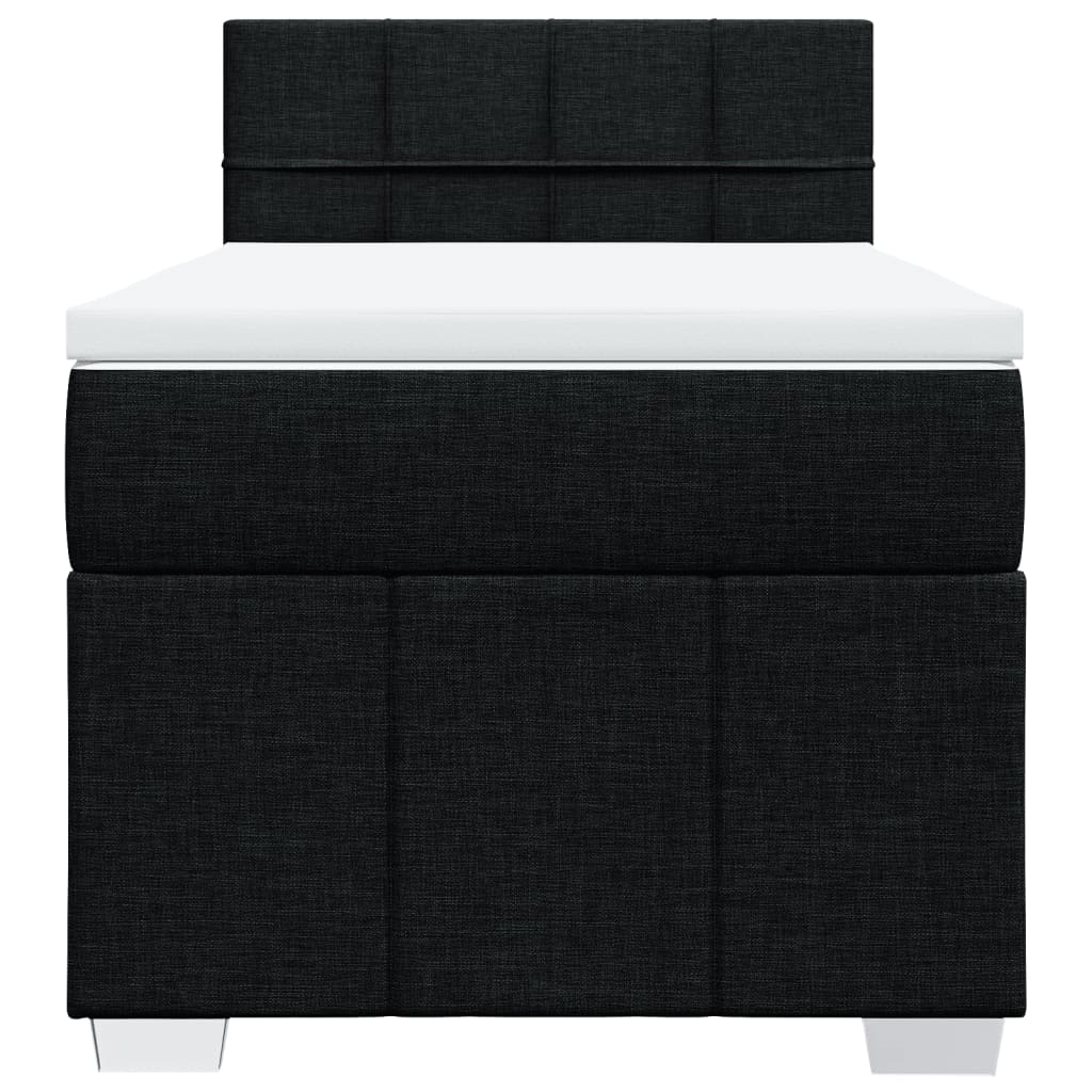 Boxspring met matras stof zwart 80x200 cm