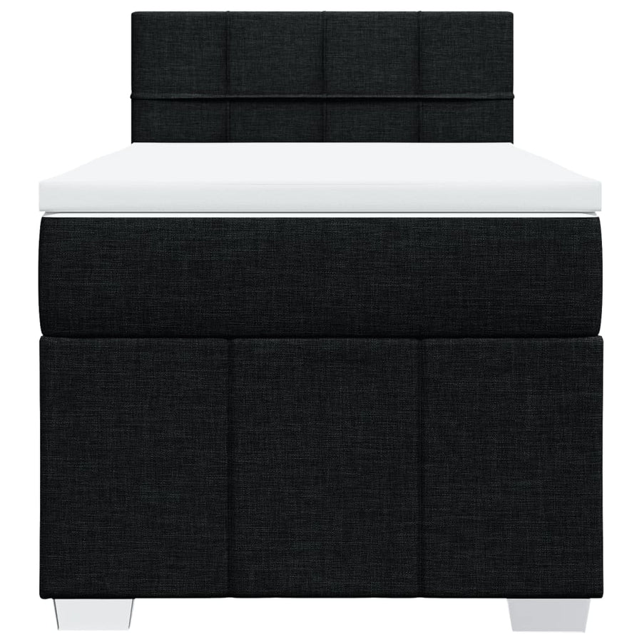 Boxspring met matras stof zwart 80x200 cm