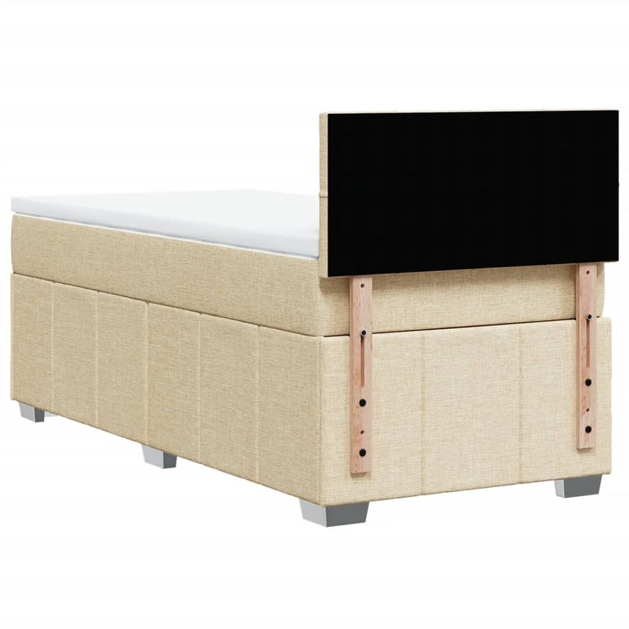 Boxspring met matras stof crèmekleurig 80x200 cm