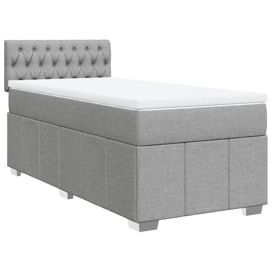 Boxspring met matras stof lichtgrijs 80x200 cm