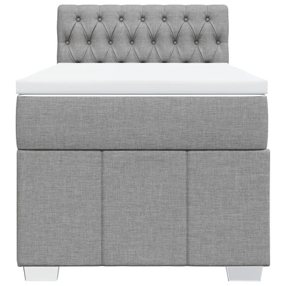 Boxspring met matras stof lichtgrijs 80x200 cm