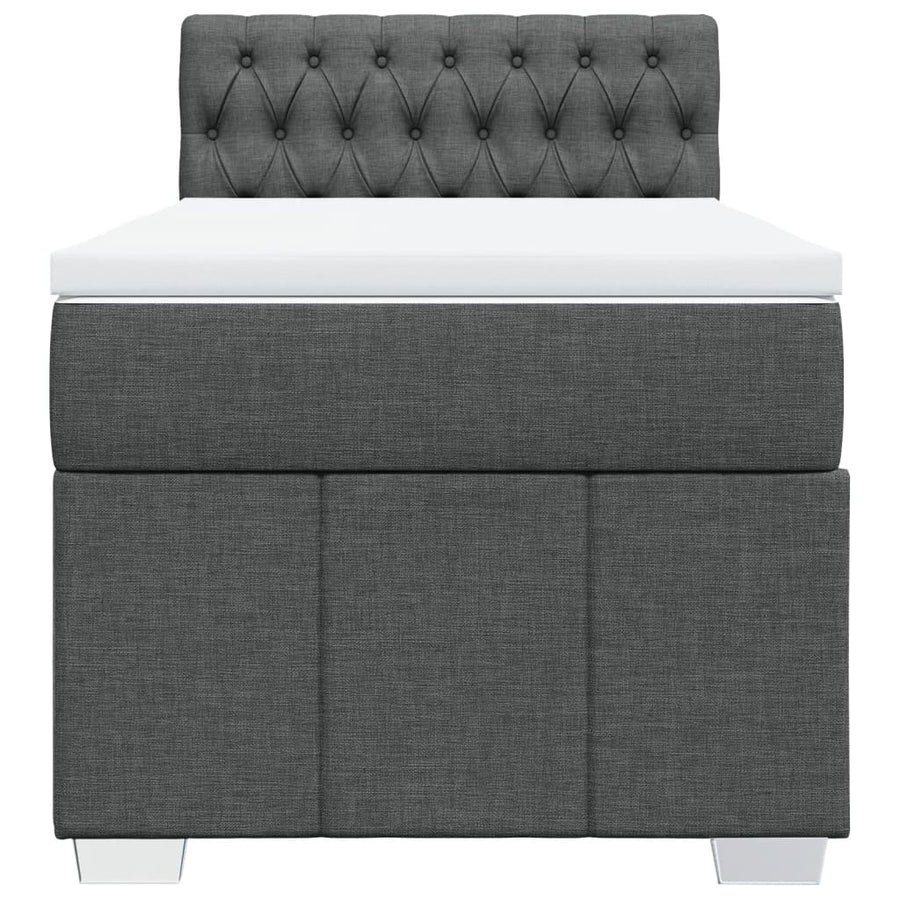 Boxspring met matras stof donkergrijs 80x200 cm