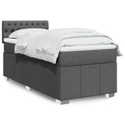Boxspring 80x200 cm donkergrijs met matras en topmatras