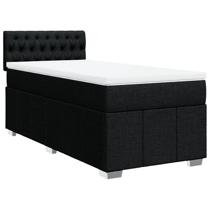 Boxspring met matras stof zwart 80x200 cm