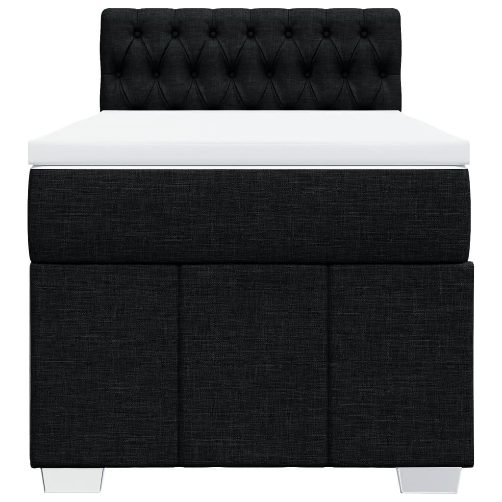 Boxspring met matras stof zwart 80x200 cm