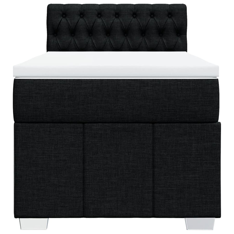Boxspring met matras stof zwart 80x200 cm