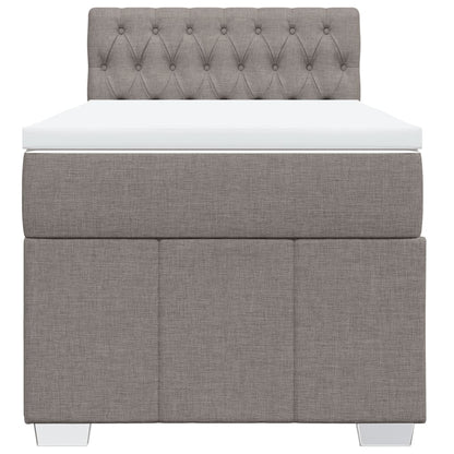 Boxspring met matras stof taupe 80x200 cm