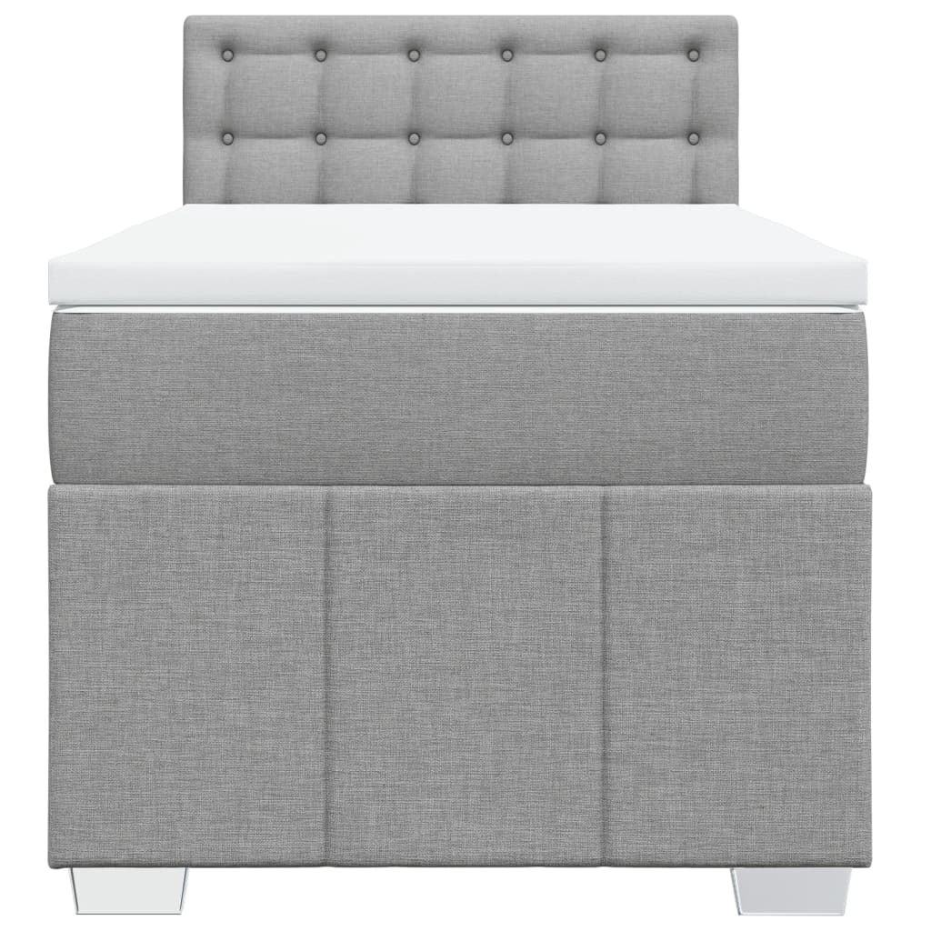Boxspring met matras stof lichtgrijs 80x200 cm