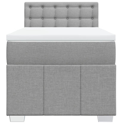 Boxspring met matras stof lichtgrijs 80x200 cm