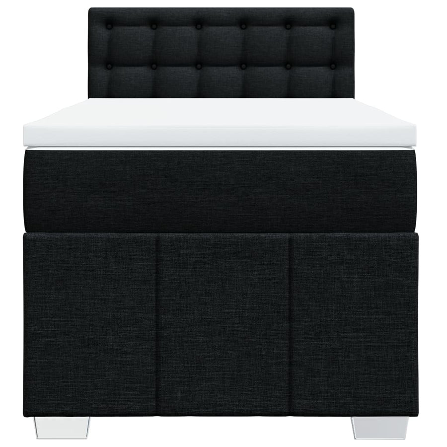 Boxspring met matras stof zwart 80x200 cm