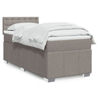 Box spring with fabric mattress taupe 80x200 cm