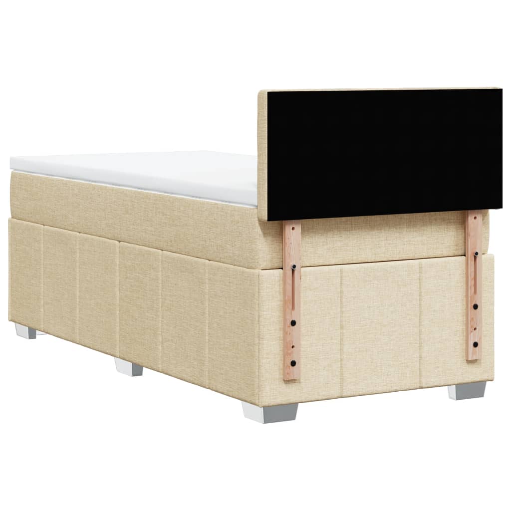 Boxspring Met Matras Stof Crèmekleurig 80X200 Cm