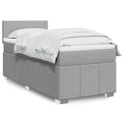 Boxspring 90x190 cm lichtgrijs pocketveringmatras