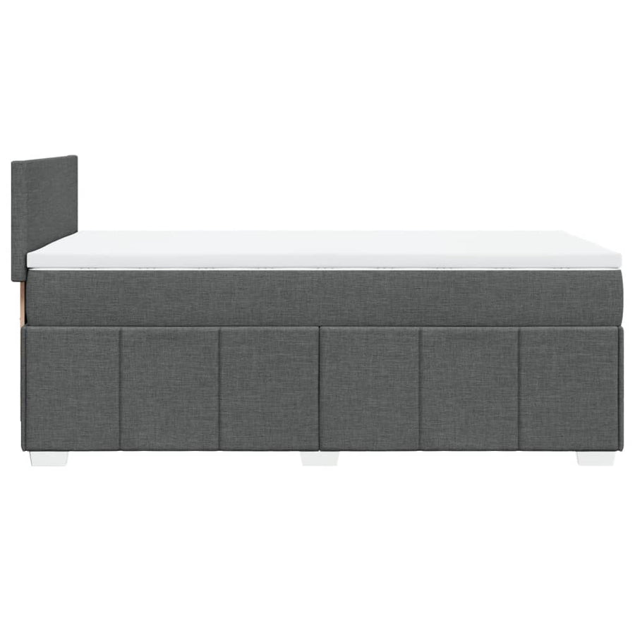 Boxspring met matras stof donkergrijs 90x190 cm