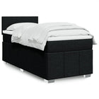 Box spring with black fabric mattress 90x190 cm