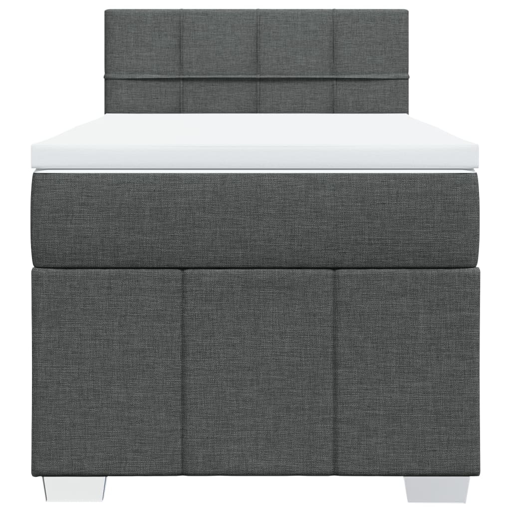 Boxspring met matras stof donkergrijs 90x190 cm