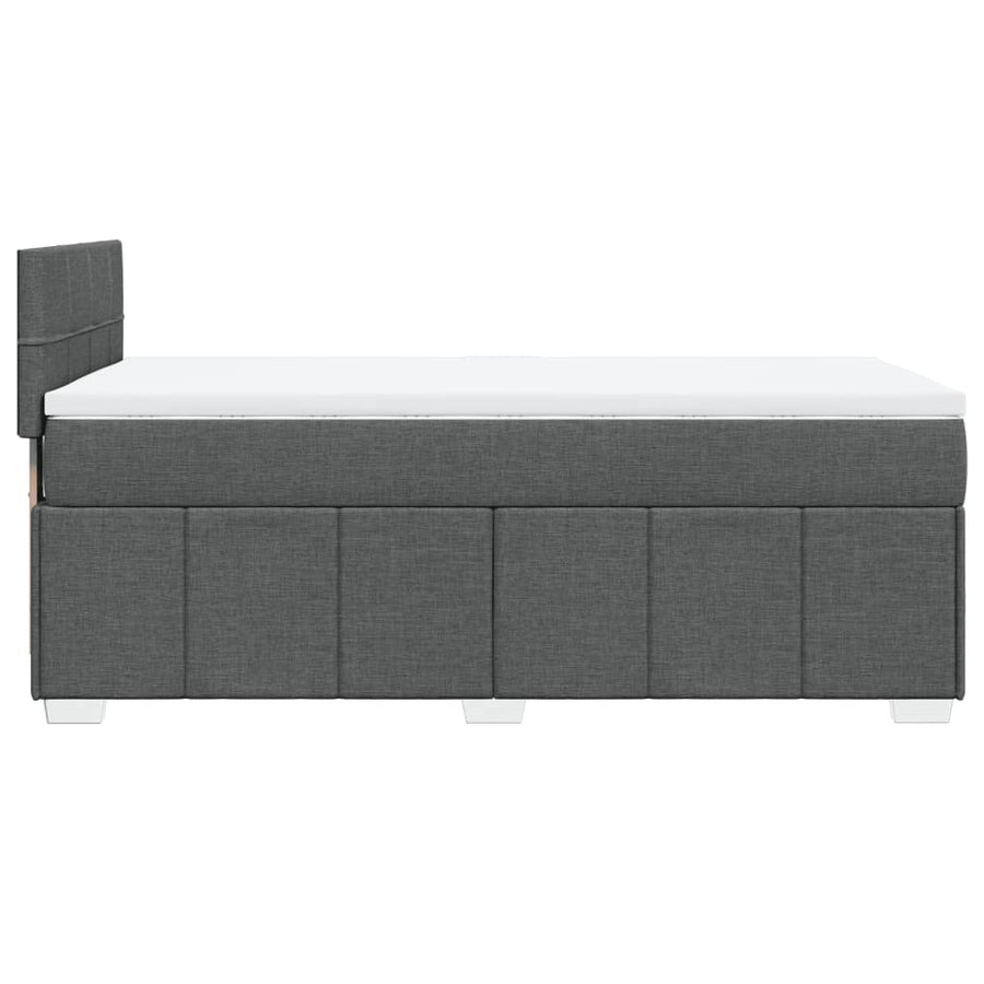 Boxspring met matras stof donkergrijs 90x190 cm